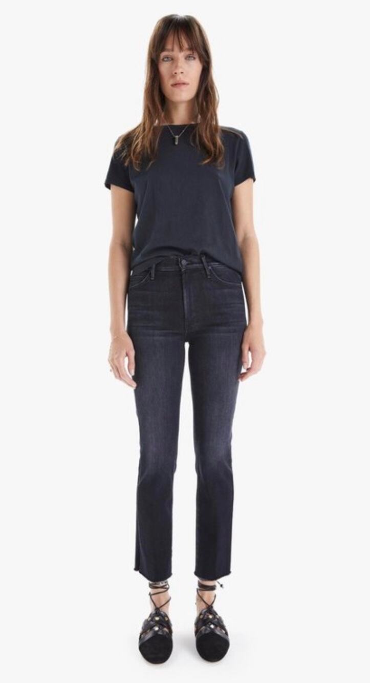 Mother High Waisted Rascal Ankle Snippet Jeans Thunder Road Slim Straight 26